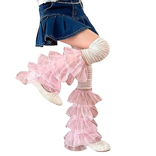 Image of SherryDC Girl's Y2k Kawaii Leg Warmers Cute Lace Harajuku Leg Sleeves Gothic Lolita Long Slouch Socks for Women