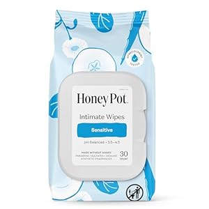 The Honey Pot Company – Feminine Wipes – Daily PH Balancing, Fragrance & Sulfate Free Wipes for Intimate Parts, Body, or Face – Hygiene Products – Sensitive 30 ct