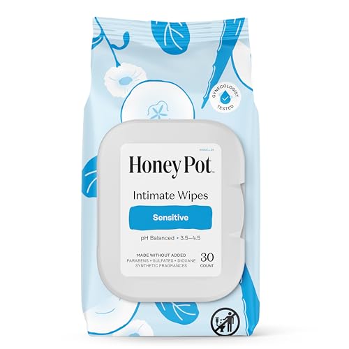 The Honey Pot Company - Feminine Wipes - Daily PH Balancing, Fragrance & Sulfate Free Wipes for...