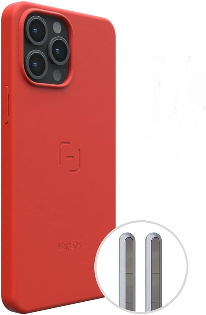 MagBak for iPhone 13 Pro Max (6.7") with 2 MagSticks | MagSafe Compatible - Red