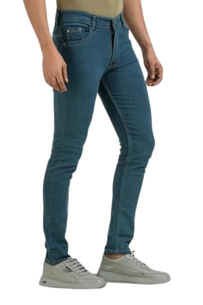 Image of Men's Solid Comfortable Slim Fit Jeans