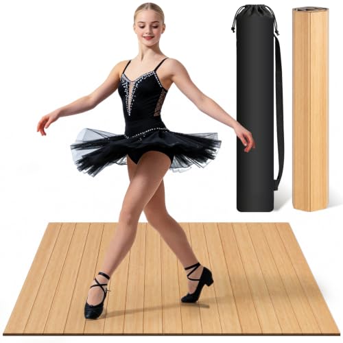 KFURNIKN Tap Dance Board Floor Portable Tap Board 47.8 x 38.5 Inch Bamboo Tap Board for Tap Dancing Tap Dance Practice for Home Outdoor