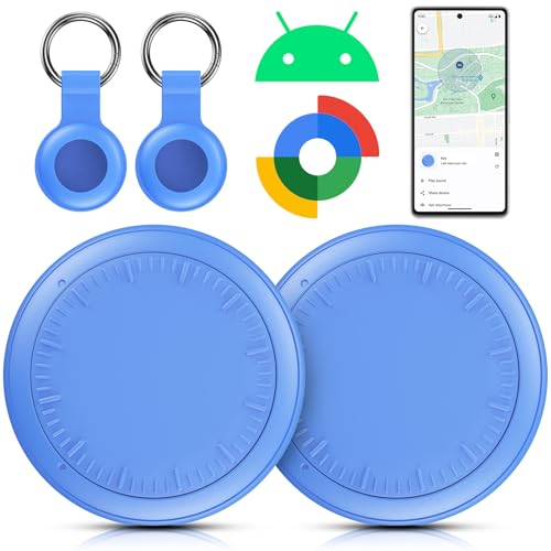 Android Smart Tracker, 2 Pack Air Tracker Buscador de Objetos Bluetooth Funciona con Buscar Google,Smart Tracker Localizador Bluetooth, Rastreador para Llaves, Cartera, Equipaje