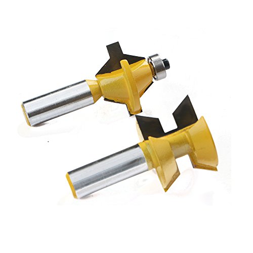 Lily's Gift 120°Lock Miter Finger Joint Glue Router Bit Tenon Cutter Tool W/1/2″ Shank
