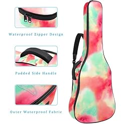 Housse imperméable pour guitare acoustique avec double bandoulière et poche Tie Dye, Multicolore 10., 42.9×16.9×4.7 in… - Les Beatles, Paul McCartney, John Lennon, RIngo Starr, George Harrison Housse imperméable pour guitare acoustique avec double bandoulière et poche Tie Dye, Multicolore 10., 42.9x16.9x4.7 in… – Image 4