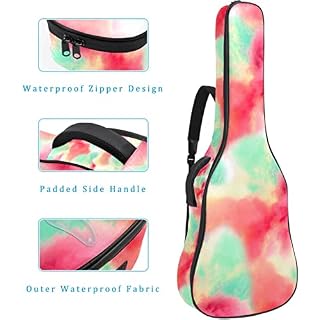 Housse imperméable pour guitare acoustique avec double bandoulière et poche Tie Dye, Multicolore 10., 42.9×16.9×4.7 in… - Les Beatles, Paul McCartney, John Lennon, RIngo Starr, George Harrison Housse imperméable pour guitare acoustique avec double bandoulière et poche Tie Dye, Multicolore 10., 42.9x16.9x4.7 in… – Image 4