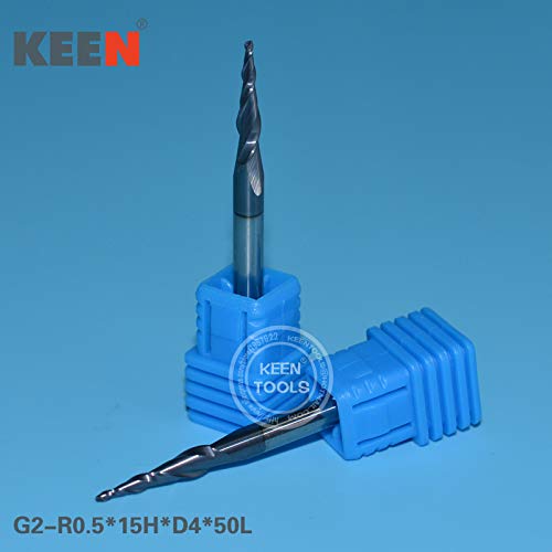 5Pcs Tungsten Carbide Taper End Mill Tool, HRC55 Ball Woodworking Bit Router for 3D Relief (G1)