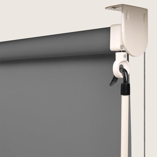 ZSHINE Patio Shades Roll Up Outdoor with Crank Operated for Porch Waterproof Exterior Solar Shades Weatherproof Sun Blocking (82006A)