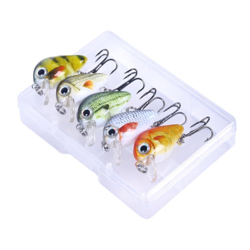 Señuelos Cebos de Pesca, Kit de Mini Cebos de Pesca Realistas de ABS Flexible Cebos Artificiales de Pesca para la Pesca de Agua Dulce de Agua Salada (color Mixto)