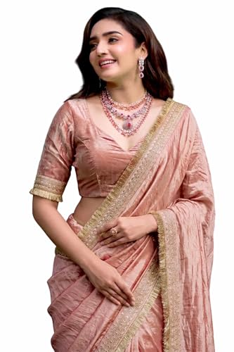 Image of Women's Designer Bollywood Soft Georgette Heavy Embroidery Sequins Work Sarees For Wedding With Blouse Piece