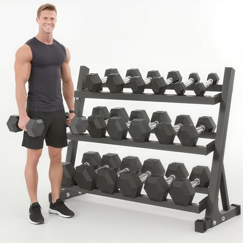 Yufer 6-10 Pair Rubber Coated Dumbbell Set