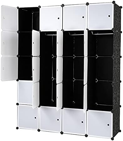 Miniatura 6 de 20-Cube Storage Organizer,Plastic Stackable Cube Closet Storage Shelving with Doors,Modular Closet Cabinet Organizer Dresser Stacking Containers
