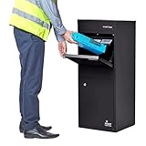 Smart Parcel Box - Large Parcel Box Outdoor, Black Delivery Box with Secure Front & Rear Access, Waterproof, Durable, Lockable Weatherproof Parcel Drop Box For Multiple Packages