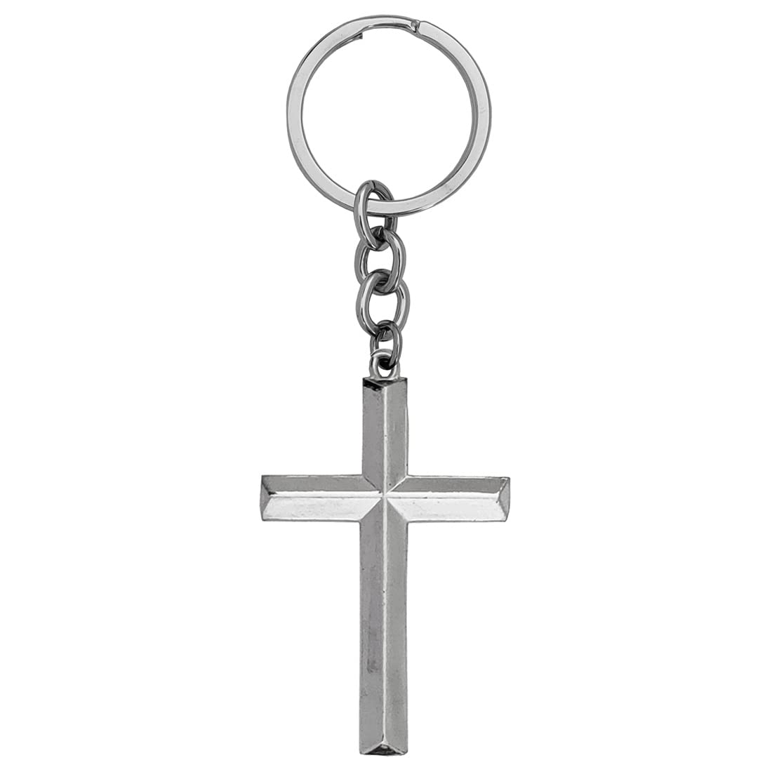 Lord Holy Jesus Christ Crucifix Cross Keyring Silver Zinc Metal Religious Keychain For Men And Women