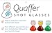 QUAFFER Double Bubble Layered Shot Glass – Chaser Shot Glass Jigger for Smooth Tasty Shots – Fun Unique Split Shot Glasses Barware (1.25oz Top & 2.25oz Bottom, Set of 2)