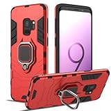 【Supporto ad Anello in Metallo a 360 °】 La cover per Samsung Galaxy S9 ha una staffa in lega di alluminio che può essere ruotata di 360 gradi, allo stesso tempo, la staffa è dotata di una piastra metallica magnetica, che ha una forte forza di assorbimento, libera le mani per utilizzare i telefoni cellulari, è molto conveniente.