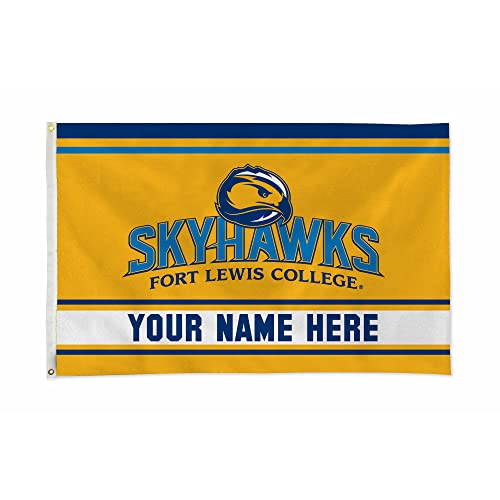 Rico Industries NCAA Fort Lewis Skyhawks Personalized - Custom 3' x 5' Banner Flag - Made in The USA - Indoor or Outdoor Décor