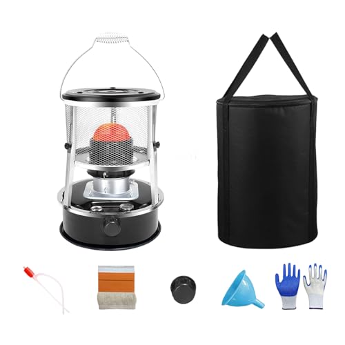 Upgrade Efficient Kerosene Heaters, Stainless Steel Indoor Heater Non Electric, Kerosene Stove Camping with Portable Handle for Boiling Water Heating Cooking, High cost-performance ratio (Black)