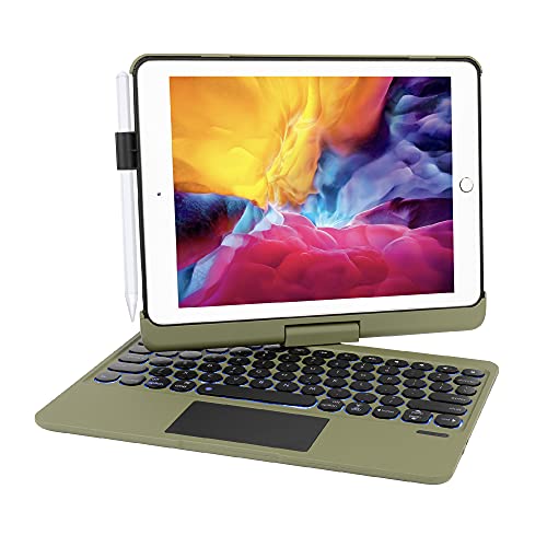 Synchro iPad Keyboard Case for iPad 2018 (6th Gen) - iPad 2017 (5th Gen) - iPad Pro 9.7 - iPad Air 2&1-360 Rotatable - Wireless/BT - Backlit 7 Colours - iPad Case with Keyboard for iPad OS