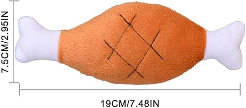 Miniatura 9 de Juguete de peluche de pierna de pollo, juguetes creativos para masticar para mascotas, juguetes de sonido interactivos, juguete chirriante para