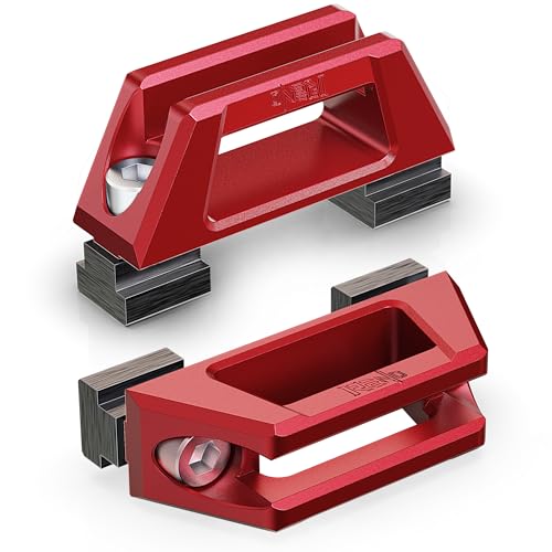 RENO Bed Rail Cleats, T-Slot Tie Down for Deck Bed Rail System (Red, 2pcs)