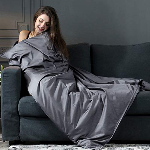 Decosy Removable Duvet Cover For Weighted Blanket 丨 100% Cotton Duvet Cover 丨 Machine-Washable Cover For Heavy Blanket 丨 48"X72", Dark Gray #TOP8