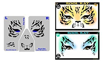 Face Painting Stencil - StencilEyes Kool Kat - Tiger/Cat
