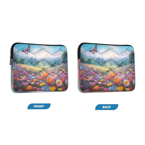 Funda para portátil 13-14 pulgadas con diseño flores y mariposas miniatura 2