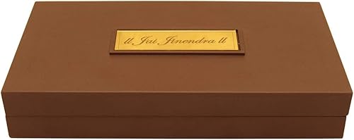 Miniatura 4 de GoldGiftIdeas - Marco de fotos Mahavir Swami con símbolo religioso de Jain (chapado en oro de 24 quilates), regalo de devolución, regalo de momento