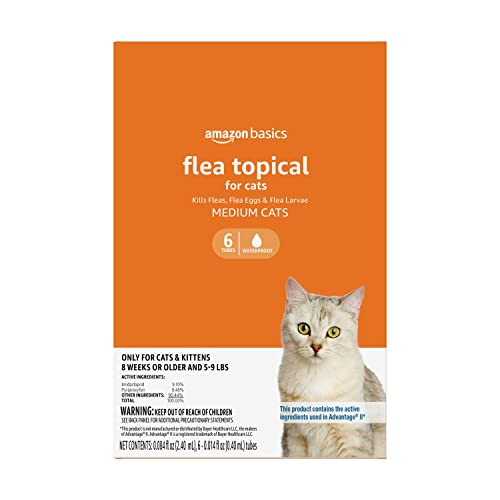 Amazon Basics Flea Topical For Medium Cats (5-9 Pounds), 6 Ct #TOP1