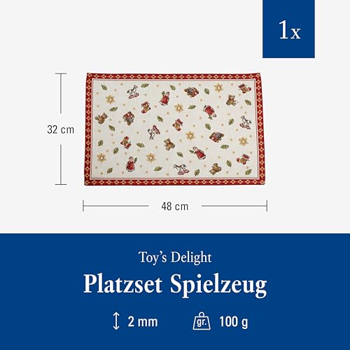 Villeroy & Boch – Toy's Delight Platzset Rot und Weiß, Waschmaschinengeeignet, Weihnachtsdeko, Gobelin Tischset, Platzdeckchen Weihnachten… – Ansicht 3