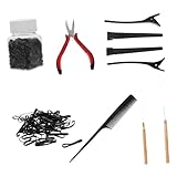 Photo Gallery topperfun kit per extension con e ago laccio in silicone accessori per e strumenti professionali per acconciature moda colore marrone scuro colore casuale Photo Gallery topperfun kit per extension con e ago laccio in silicone accessori per e strumenti professionali per acconciature moda colore marrone scuro colore casuale