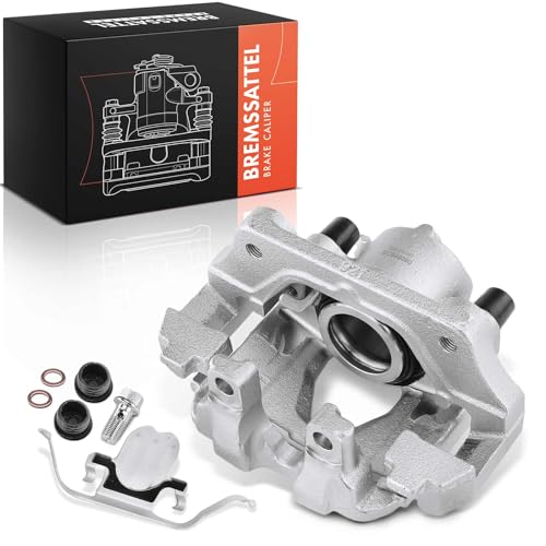 Image of Frankberg Brake Caliper Disc Brake Front Right with Bracket (hole spacing 122mm) Compatible with 3 Series E90 3 Series Cabriolet E93 3 Series Coupe E92 3 Series Touring E91 X1 E84 Replace# 34116778146