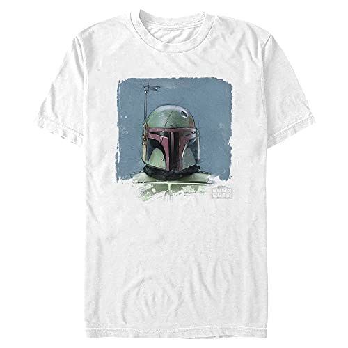 Star Wars Men's Boba Fett Portrait T-Shirt, White, 3XL