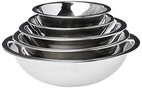 Conjunto com 5 Tigelas Rasas Inox, IN0051, Euro Home