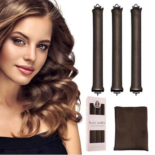 Overnight No-Heat Curling Rods Set - 4 Pcs Soft Silk Hair Rollers...