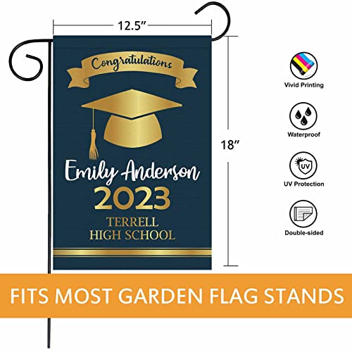 Personalized Graduation Garden Flag Class Of 2023 Graduate Flag For Outdoor Yard House Banner Home Lawn Welcome Decoration 12.5" X 18" Double Sided #TOP3