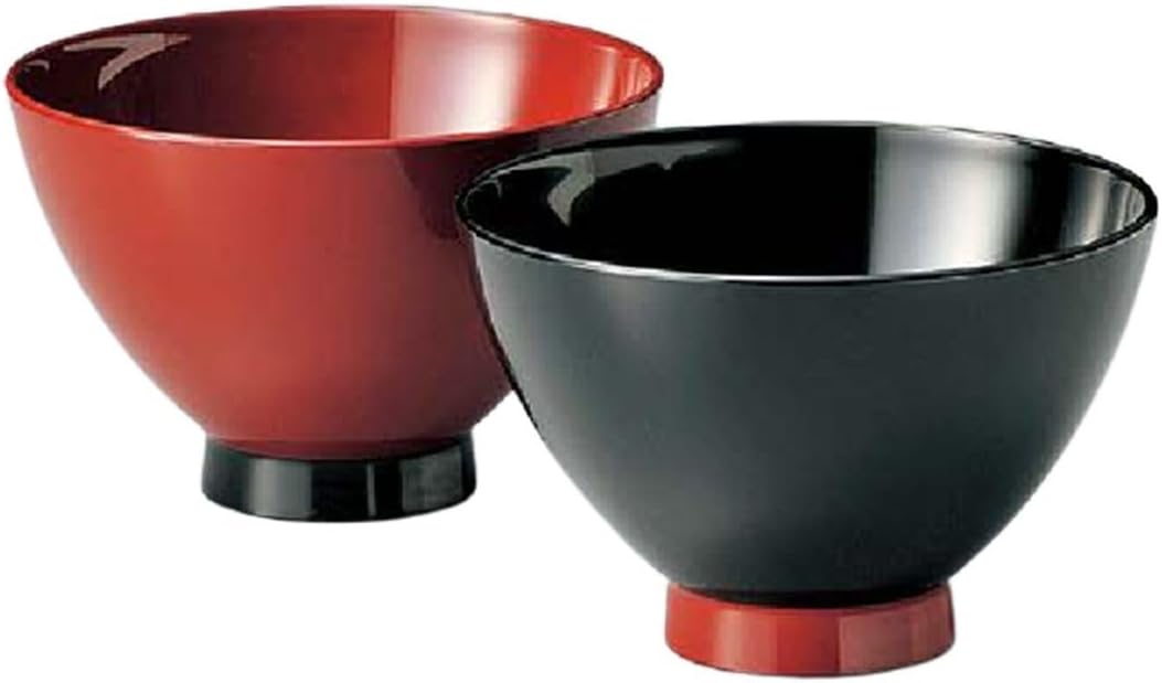 夫婦汁椀 天然木製 津軽塗 唐塗梨子地黒上・赤上 弘前津軽塗商工業共同