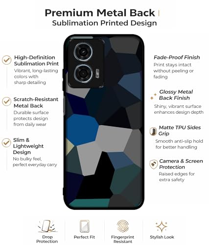 Image of Mathematical Shape Design Premium 2D Printed Metal Back Case Cover for Motorola Moto G34 5G / G45 5G