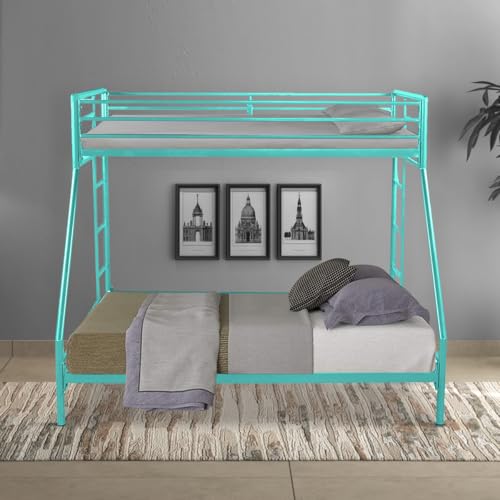 Image of Twin Over Twin Metal Bunk Bed |Bunk Bed Without Storage For Kids | Double Decker Bed For Kids Room Furniture |Metal Bunker Bed (Mattress Not Included),Aqua Blue