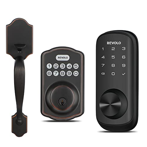 Revolo Smart Lock For Front Door, Wifi Door Lock, Smart Deadbolt, Electronic Keypad Deadbolt, Keyless Entry Door Lock (Re001-2+Wfp01) #TOP22