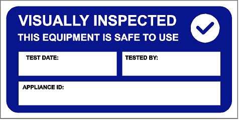 Visual Inspection PAT Test Labels Electrical Safety Sign - Self Adhesive Sticker 40mm x 20mm (1008)