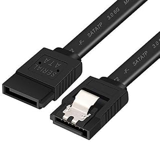Yeung Qee SATA Cable III, 5 Pack SATA Cables III 6 Gbps Straight HDD SDD Data Cable with Locking Latch, 18 Inch Compatible SATA HDD, SSD, CD Driver, CD Writer (black)