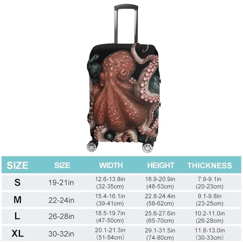 Carry on Luggage Cover Octopus Intertwined Suitcase Covers for Luggages Tsa Approved Travel Luggage Sleeve Protector Elastic Suitcase Protector Anti-Scratch Washable Fits 19-30 Inch Case -M2
