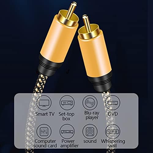 RCA Coaxial Cable 1M, 1RCA Male to 1RCA Male Coaxial Digital Audio Cable Nylon Braided RCA Video Cable for Subwoofer, Home Theater, HDTV, Hi-Fi Systems (1M)