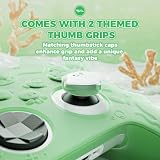 PlayVital Etui do Xbox Series X S Kontrolera Uchwytem z Nakładkami na Drążki & Naklejką,Półprzezroczysta Silikonowa Osłona Ochronna do Xbox Core Wireless-Pastelowa Zieleń,Seria Oceanicznego Szeptu