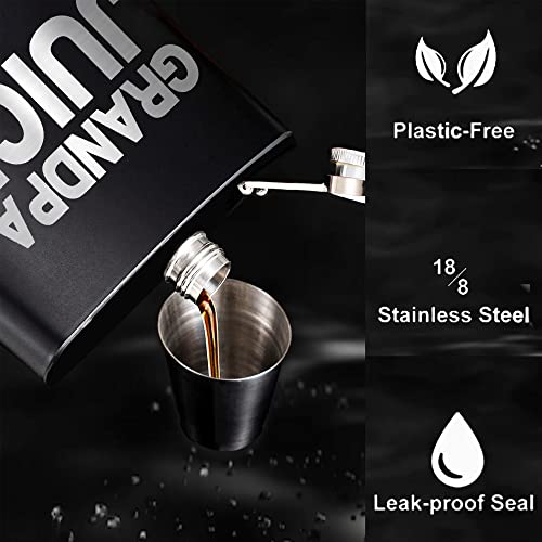 Touner Grandpa Juice Hip Flask For Shot Drinking Of Whiskey And Vodka, Retirement Gifts For Dad,Funny Gift For Dad From Daughter Son Kids, Grandpa Hip Flask, Gag Gift For Dad #TOP3