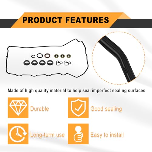 Image of Engine Valve Cover Gasket Set Compatible with 2009-2019 tC, Rav4 Venza 2.7L Sienna ES300h Camry NX300h Highlander Avalon 2.5L Replaces# VS50721 VS50825R Valve Cover Gasket Set