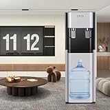 LFfwynog Home & Office Bottom Loading Water Dispenser Ice Water + Hot Water Dual Spouts for Maximum Convenience Silver - Image 1