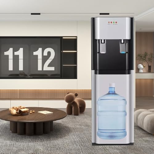 LFfwynog Home & Office Bottom Loading Water Dispenser Ice Water + Hot Water Dual Spouts for Maximum Convenience Silver